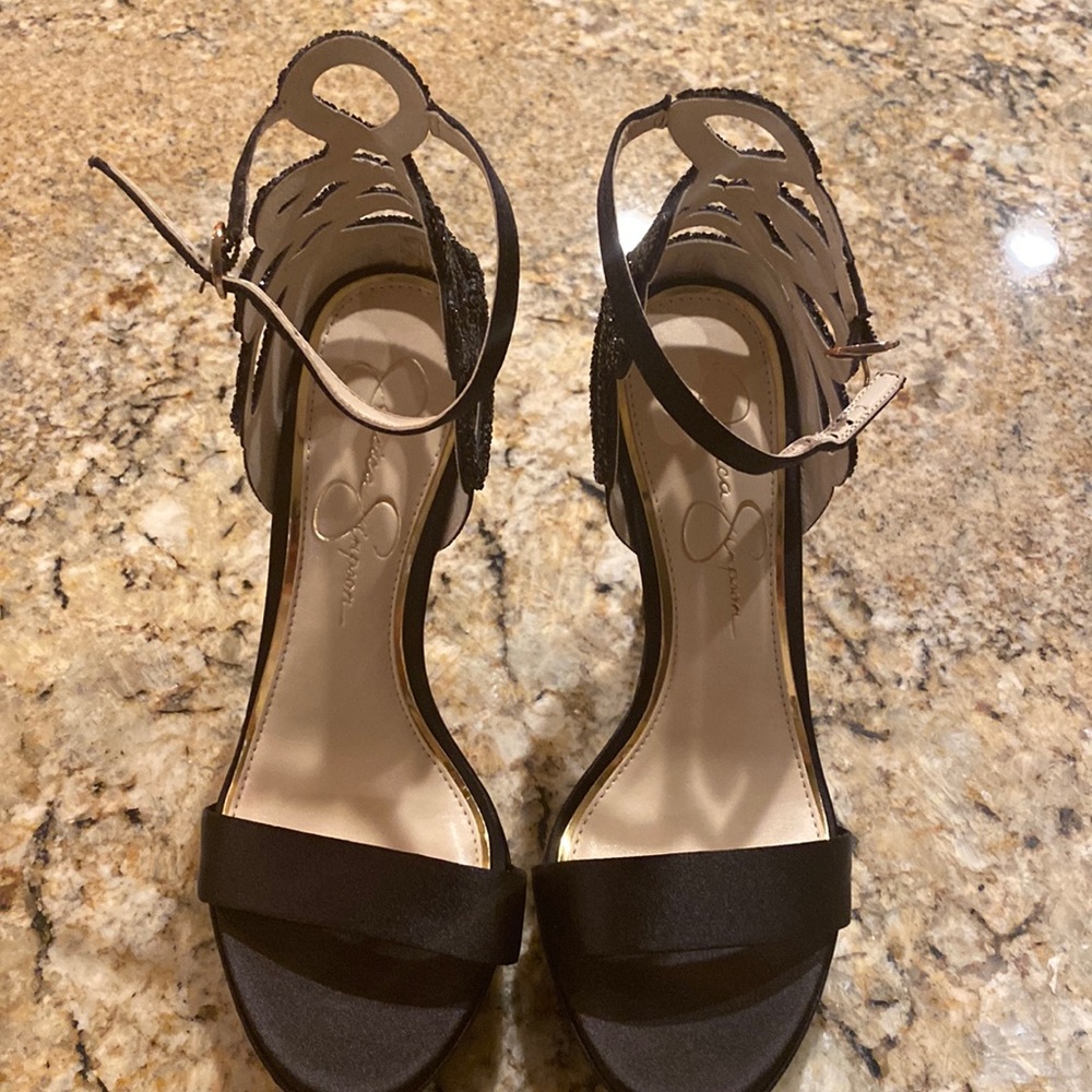 Black Satin high heels